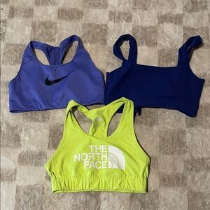 Nike north face and Nux bundle of sports bras
